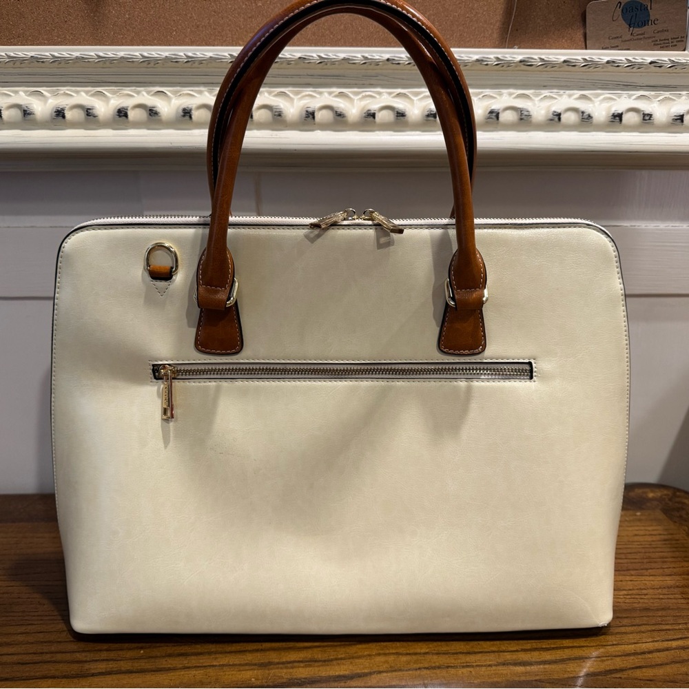 Elegant Cream and Brown Women's Briefcase